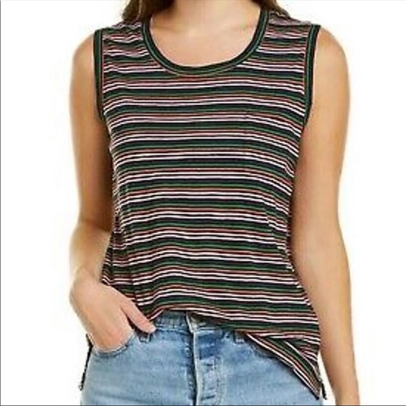 Madewell Tops - Madewell NWOT Stripe Muscle Pocket Sleeveless Tank